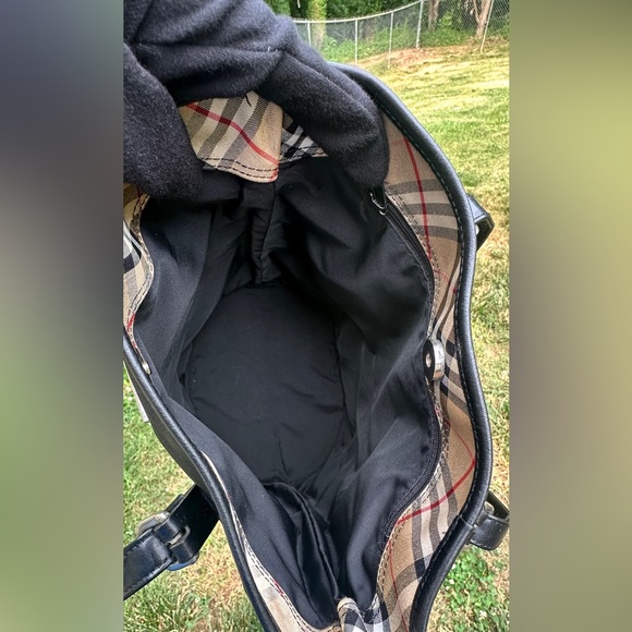 Burberrys of London Blue Label Bucket Bag Nova Check Black Nylon With COA - Picture 7 of 13